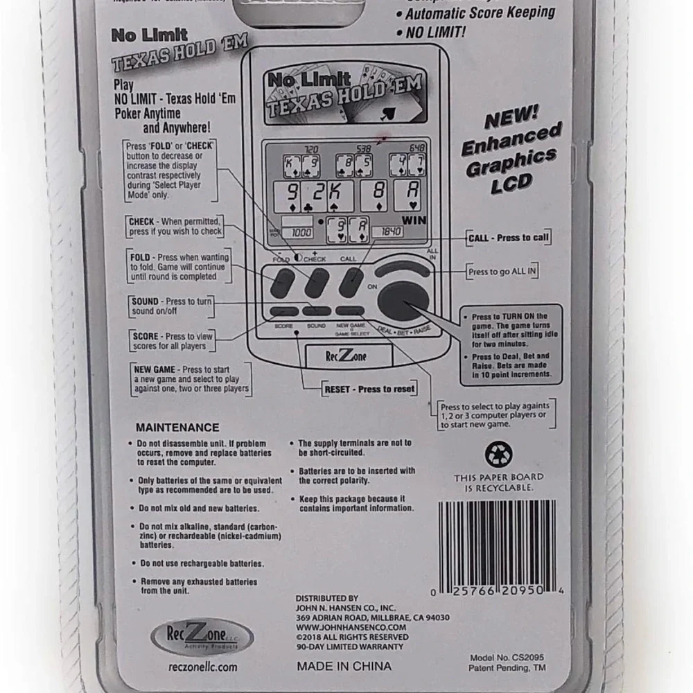 Texas Hold 'Em Electronic Game